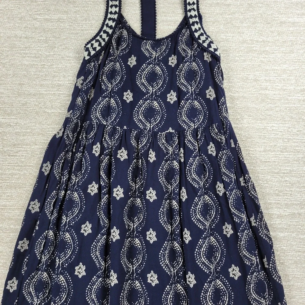 Abercrombie & Fitch Maxi Dress Womens XS Navy Racerback Tiered Empire Babydoll